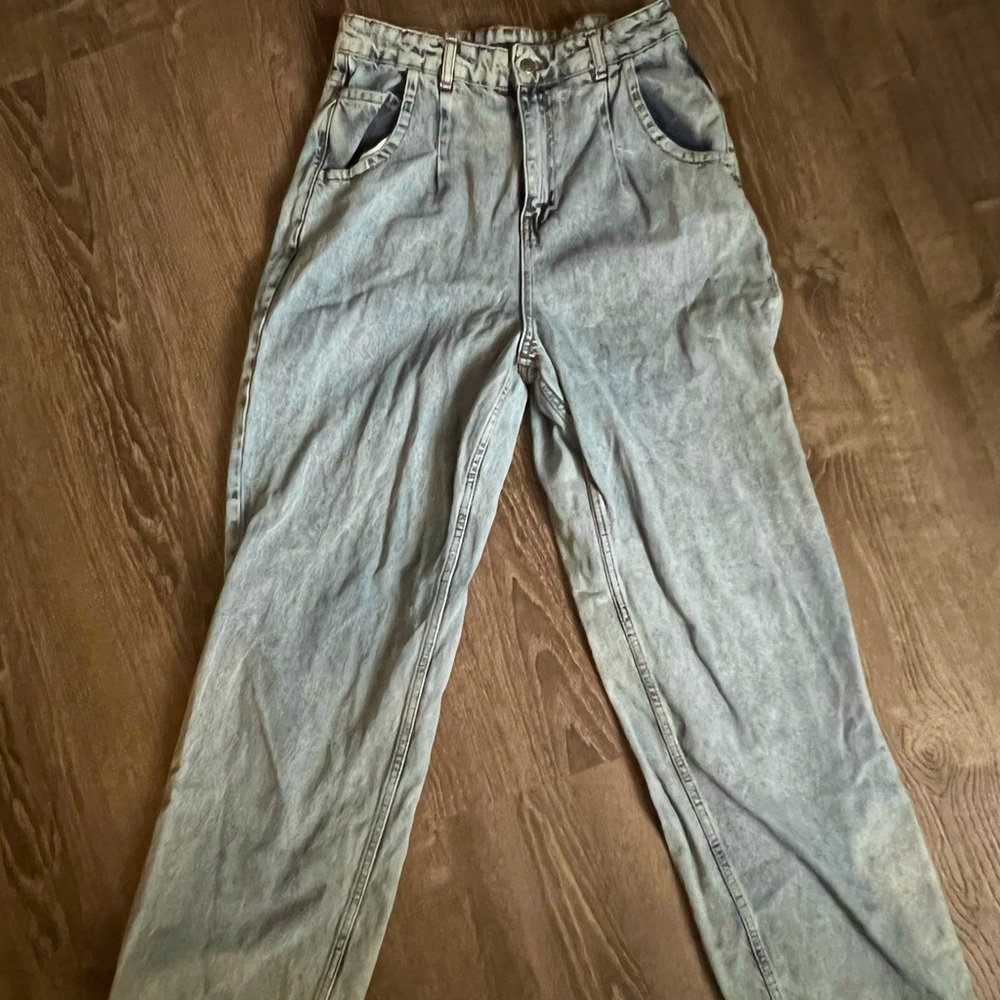Nasty Gal US 8 Light Wash Wide Leg Denim